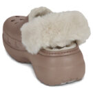 Crocs Cls Platfm Lined Fuzz Strap Cg Beige Sabots Femme - 5