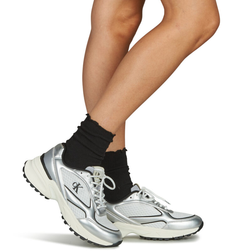 Calvin Klein Jeans HIKE RUNNER LACE UP MESH MIX MET Grigio Sneakers basse Donna - 8
