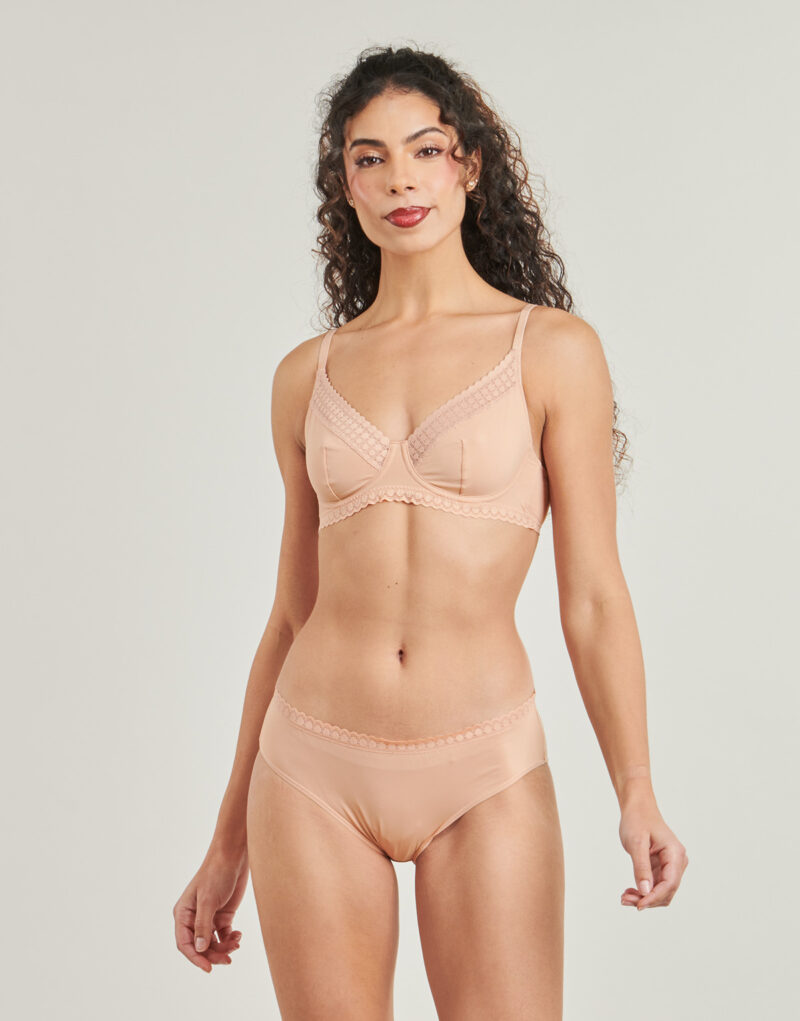 Sujetador balconette DIM DAILY MICRO FOUL con aros, color beige, para mujer - 2