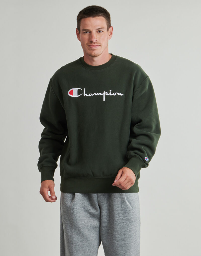 Felpe Champion CREWNECK SWEATSHIRT Verde - Felpe Abbigliamento Donna - 2
