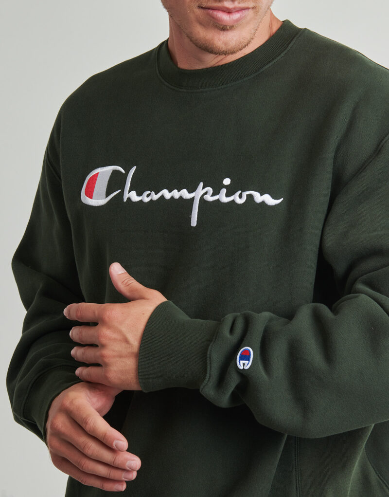 Felpe Champion CREWNECK SWEATSHIRT Verde - Felpe Abbigliamento Donna - 4