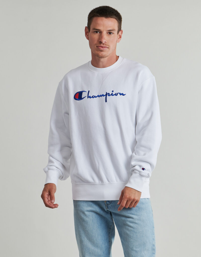 Felpe Champion CREWNECK SWEATSHIRT Bianco - Felpe Abbigliamento Donna - 2
