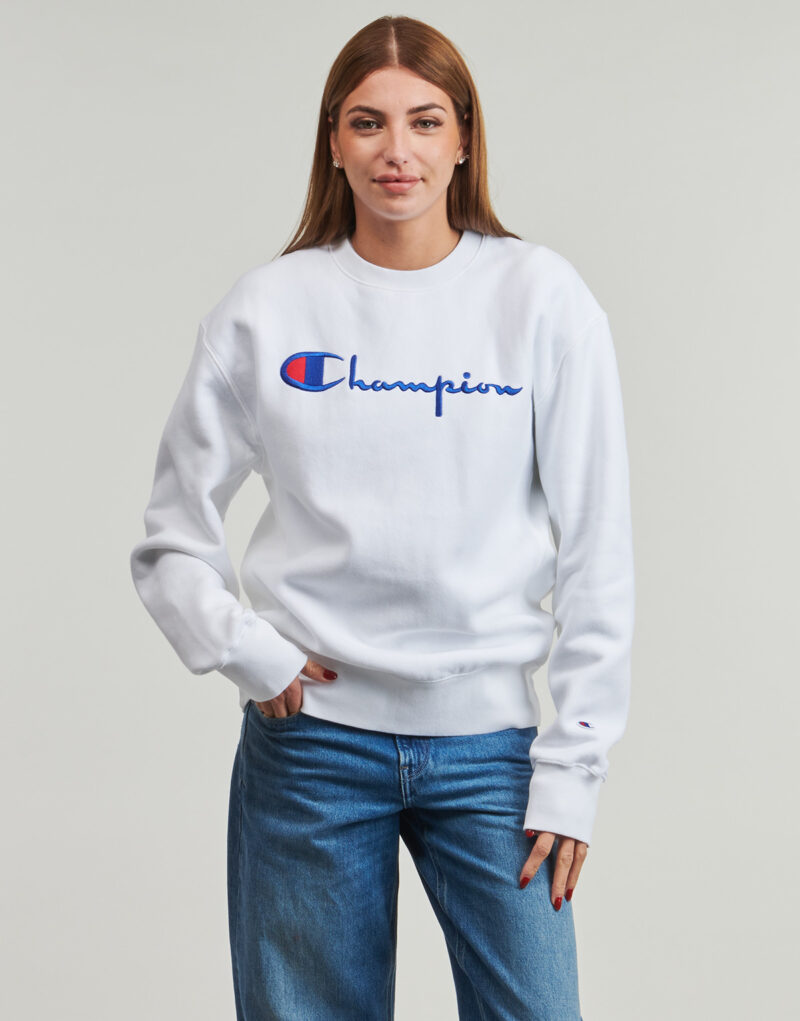 Felpe Champion CREWNECK SWEATSHIRT Bianco - Felpe Abbigliamento Donna - 5
