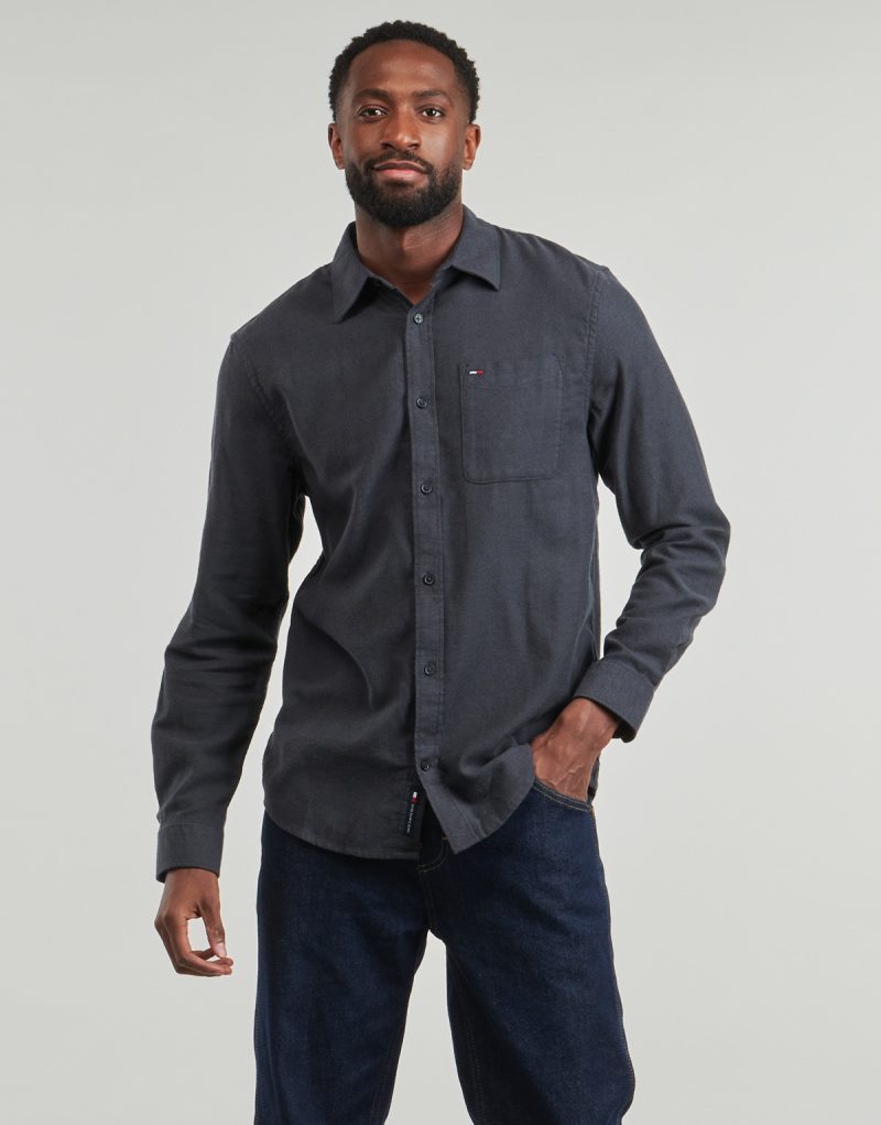 Chemise en flanelle Tommy Jeans TJM REG &agrave; manches longues, grise, pour homme - 2