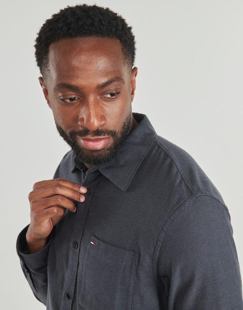Chemise en flanelle Tommy Jeans TJM REG &agrave; manches longues, grise, pour homme - 5