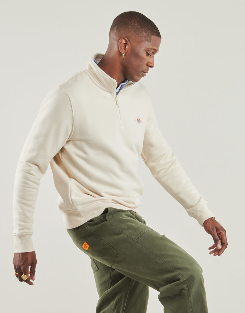 Dickies OAKPORT QUARTER ZIP Sweatshirt Weiß Herren Sweatshirts - 3