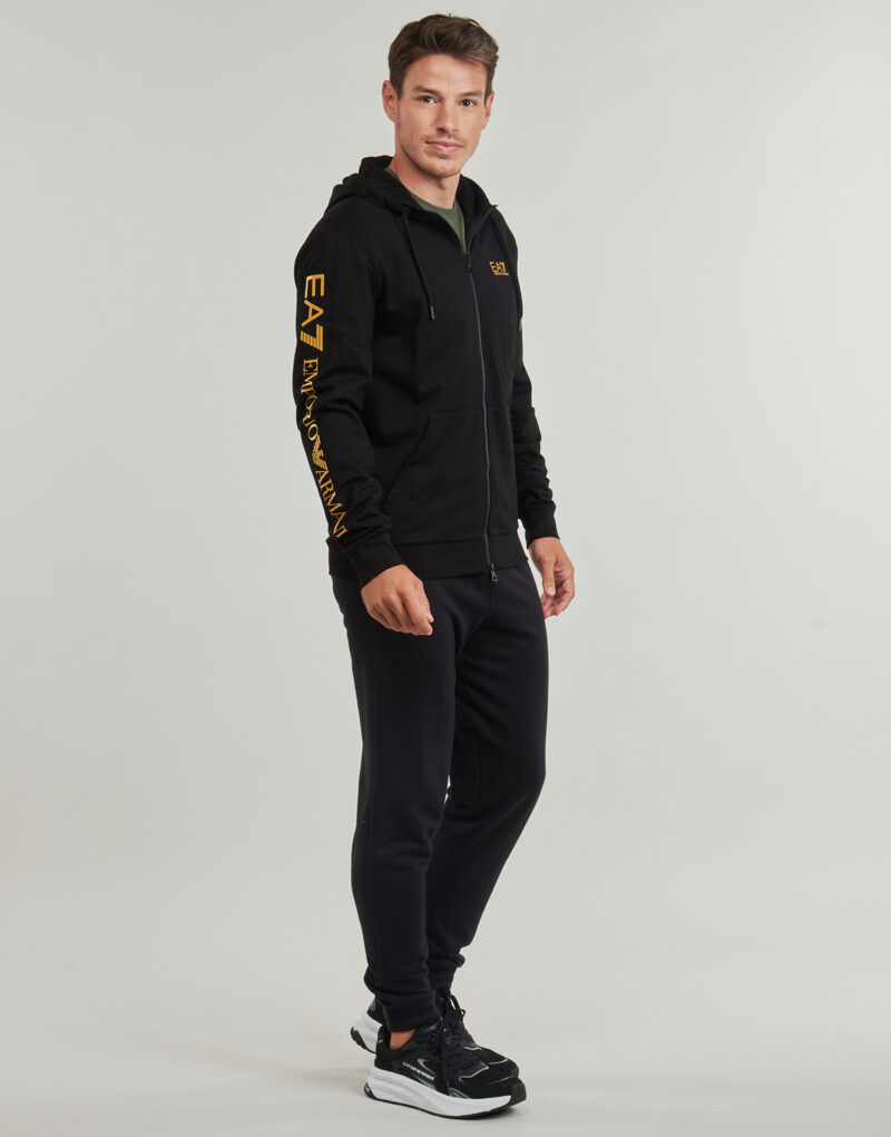 Emporio Armani EA7 TRAIN LOGO SERIES M HOODIE FZ EXTENDED LOGO CC - TRAIN LOGO SERI Schwarz Kapuzenpullover Herren - 3