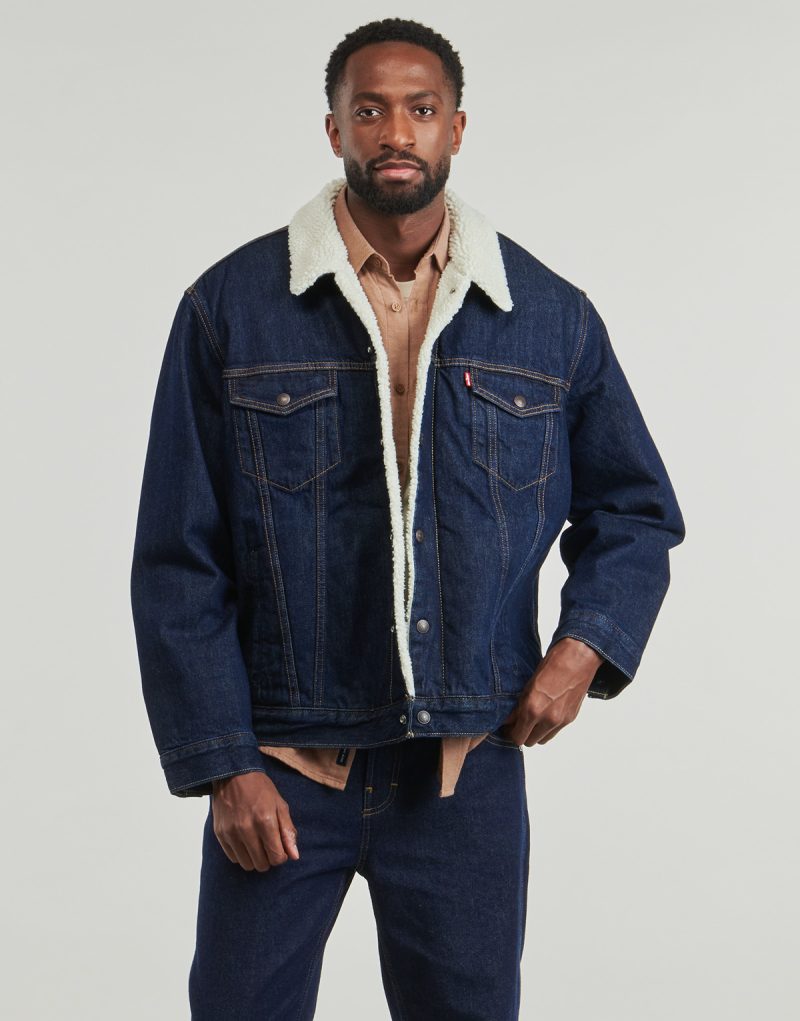 Giacca in jeans Levis TYPE 3 SHERPA TRUCKER Marine Giacche in jeans Uomo - 2