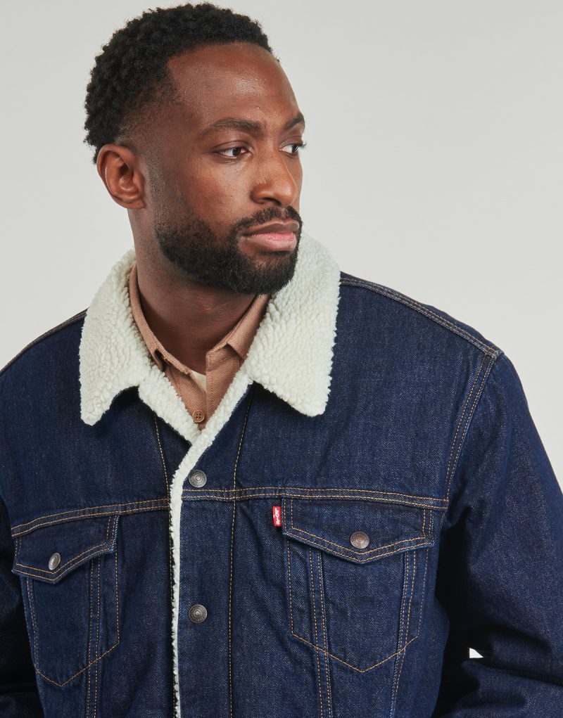 Giacca in jeans Levis TYPE 3 SHERPA TRUCKER Marine Giacche in jeans Uomo - 5