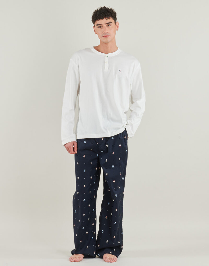Completi pigiami Tommy Hilfiger LS WOVEN HENLEY PJ SET - BOXED Marine Completi pigiami Uomo - 2