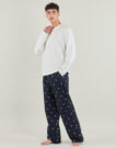 Completi pigiami Tommy Hilfiger LS WOVEN HENLEY PJ SET - BOXED Marine Completi pigiami Uomo - 3