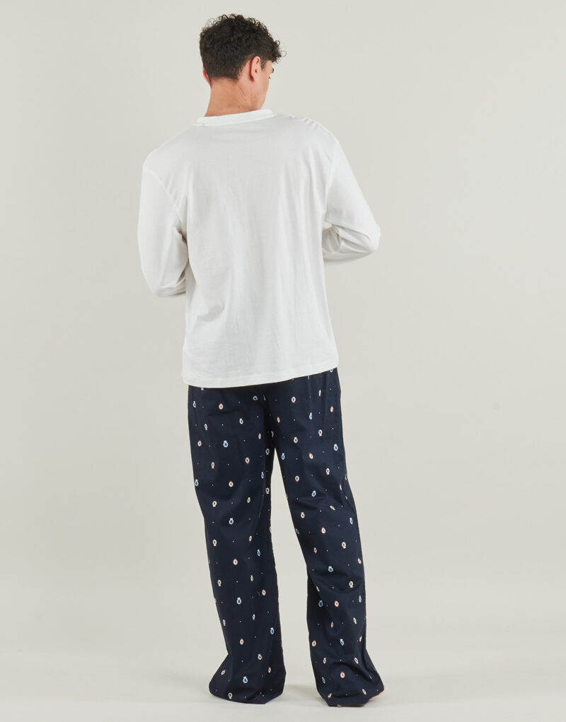 Completi pigiami Tommy Hilfiger LS WOVEN HENLEY PJ SET - BOXED Marine Completi pigiami Uomo - 4
