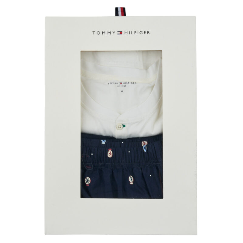 Completi pigiami Tommy Hilfiger LS WOVEN HENLEY PJ SET - BOXED Marine Completi pigiami Uomo - 6