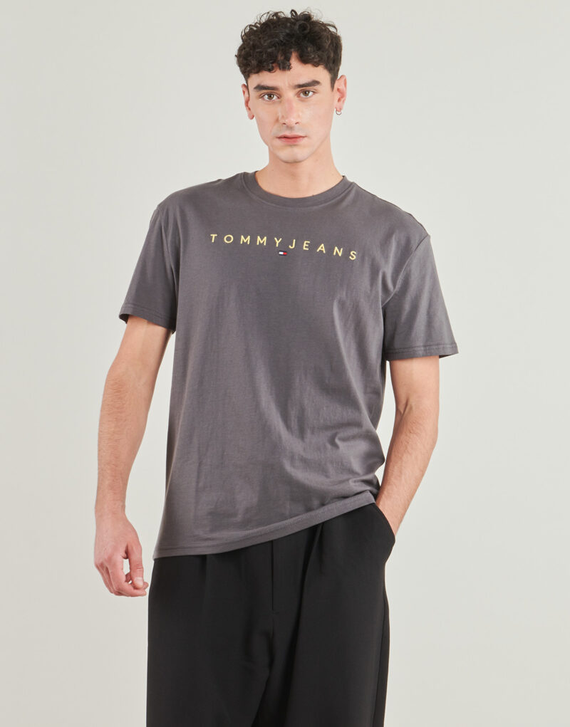 T-shirt Tommy Jeans TJM REG LINEAR LOGO TEE EXT Grigio T-shirt maniche corte Uomo - 2