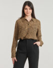 Shirt MICHAEL Michael Kors CHEETAH BTN DOWN BLS Brown Women's Shirts - 2