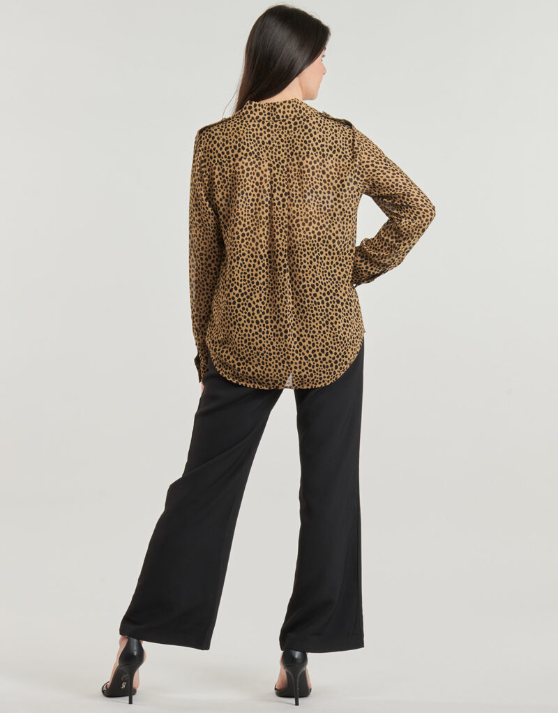 Shirt MICHAEL Michael Kors CHEETAH BTN DOWN BLS Brown Women's Shirts - 4
