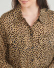 Shirt MICHAEL Michael Kors CHEETAH BTN DOWN BLS Brown Women's Shirts - 5