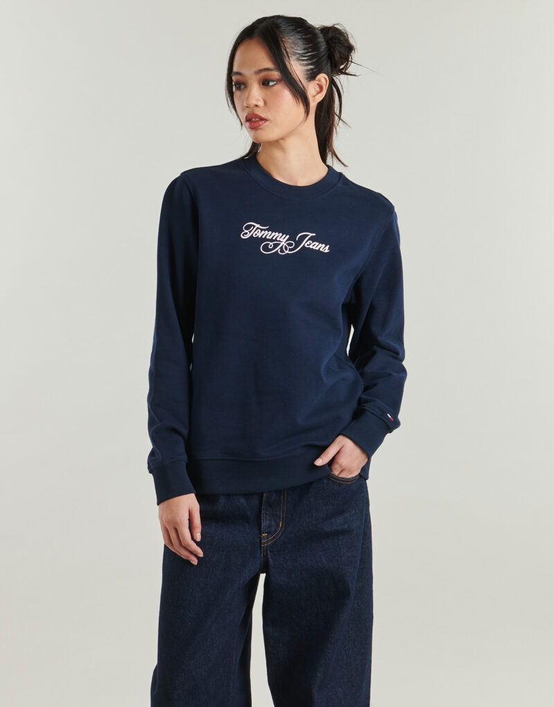Tommy Jeans TJW REG ESS LOGO 1 CREW EXT Marine Women's Sweatshirts - 2