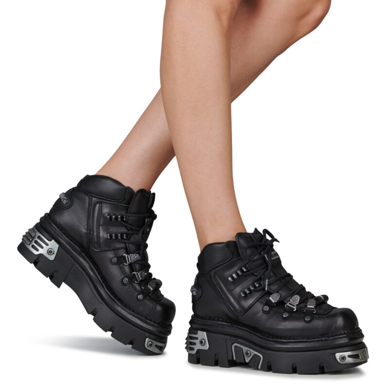 New Rock NOMADA Nero Stivaletti Donna - 8