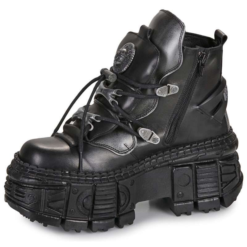 New Rock  M-WALL052-C1  Nero -  Stivaletti Donna - 4