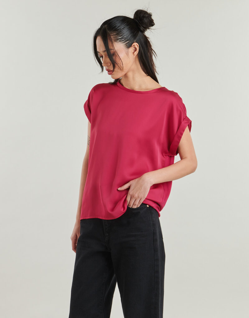 Camicetta Vila VIELLETTE S/S SATIN Rosa Camicette Donna - 2