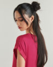 Camicetta Vila VIELLETTE S/S SATIN Rosa Camicette Donna - 5