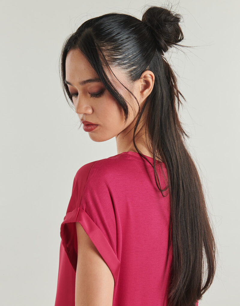 Camicetta Vila VIELLETTE S/S SATIN Rosa Camicette Donna - 5