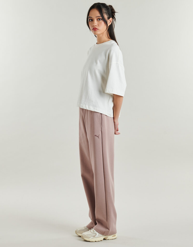 Pantaloni Sportivi Puma ESS ELEVATED Straight Leg Pant DK Beige Pantaloni Sportivi Donna - 3