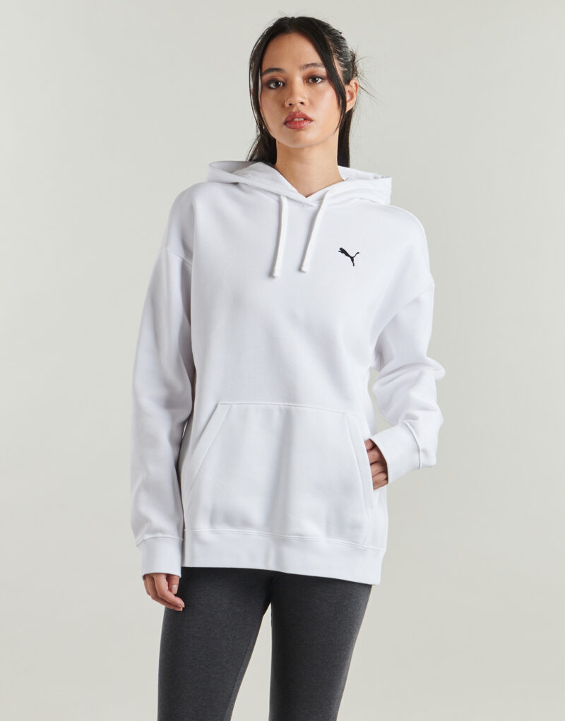 Sudadera con capucha Puma ESS Relaxed FL blanca para mujer - 2