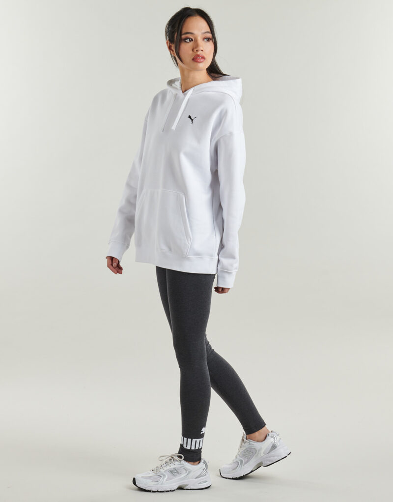 Sudadera con capucha Puma ESS Relaxed FL blanca para mujer - 3
