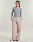 Puma ESS Cat Comfort Wide Leg Pants FL op Rosa Trainingshose Damen - 2