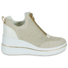 MICHAEL Michael Kors EMMY WEDGE ZIP SLIP ON Oro Sneakers alte Donna - 2