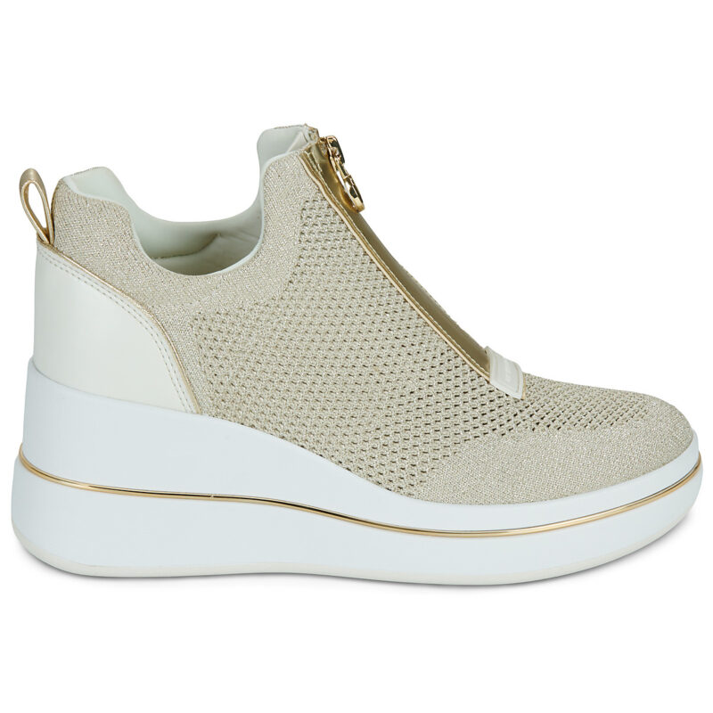 MICHAEL Michael Kors EMMY WEDGE ZIP SLIP ON Oro Sneakers alte Donna - 2