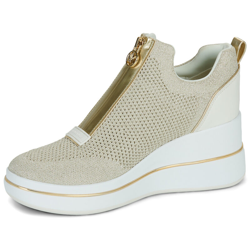 MICHAEL Michael Kors EMMY WEDGE ZIP SLIP ON Oro Sneakers alte Donna - 4