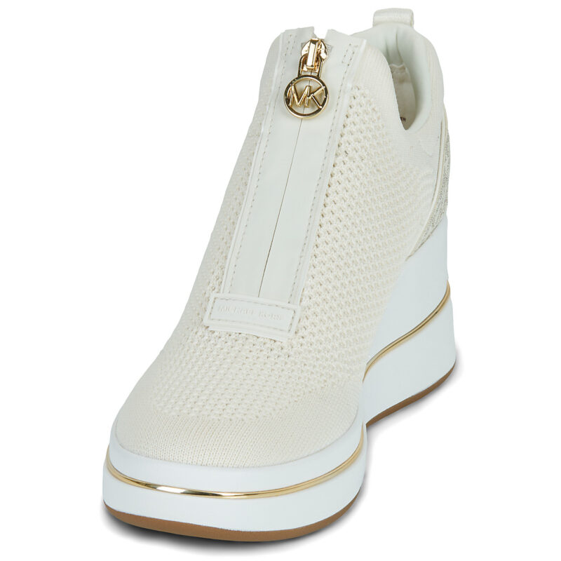 MICHAEL Michael Kors EMMY WEDGE ZIP SLIP ON Beige High Top Sneakers Women - 3