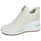 MICHAEL Michael Kors EMMY WEDGE ZIP SLIP ON Beige High Top Sneakers Women - 4