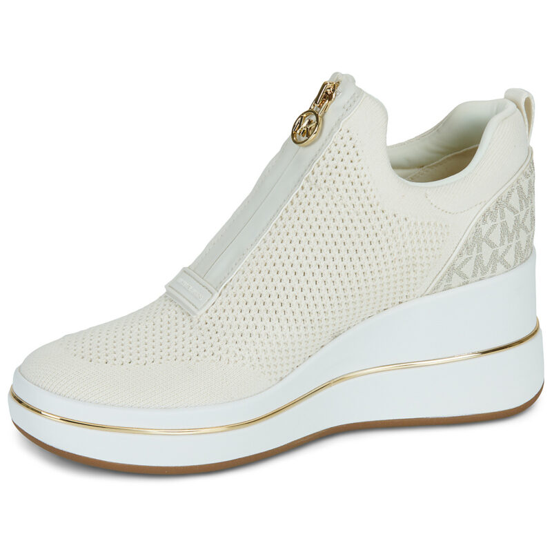 MICHAEL Michael Kors EMMY WEDGE ZIP SLIP ON Beige High Top Sneakers Women - 4