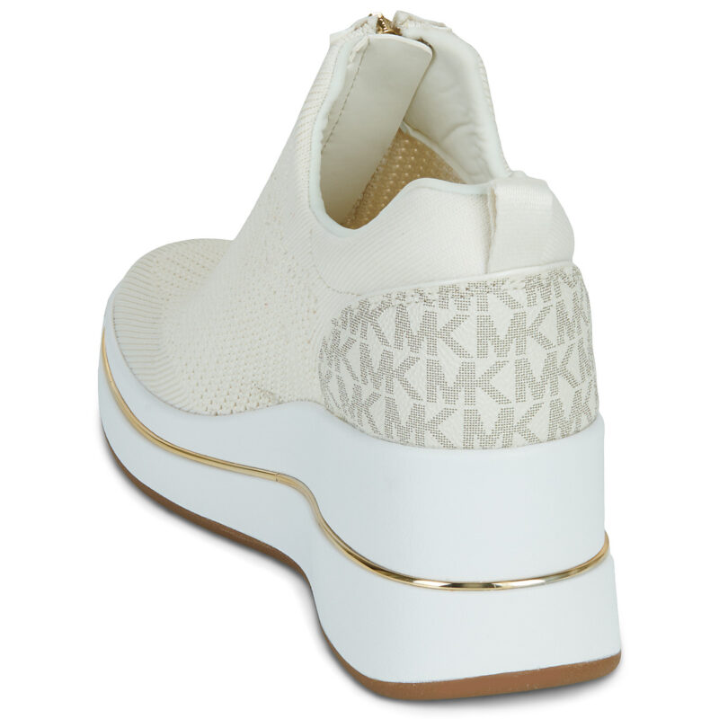 MICHAEL Michael Kors EMMY WEDGE ZIP SLIP ON Beige High Top Sneakers Women - 5
