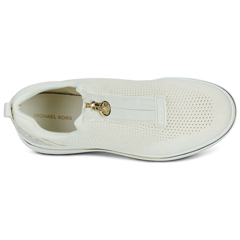MICHAEL Michael Kors EMMY WEDGE ZIP SLIP ON Beige High Top Sneakers Women - 6