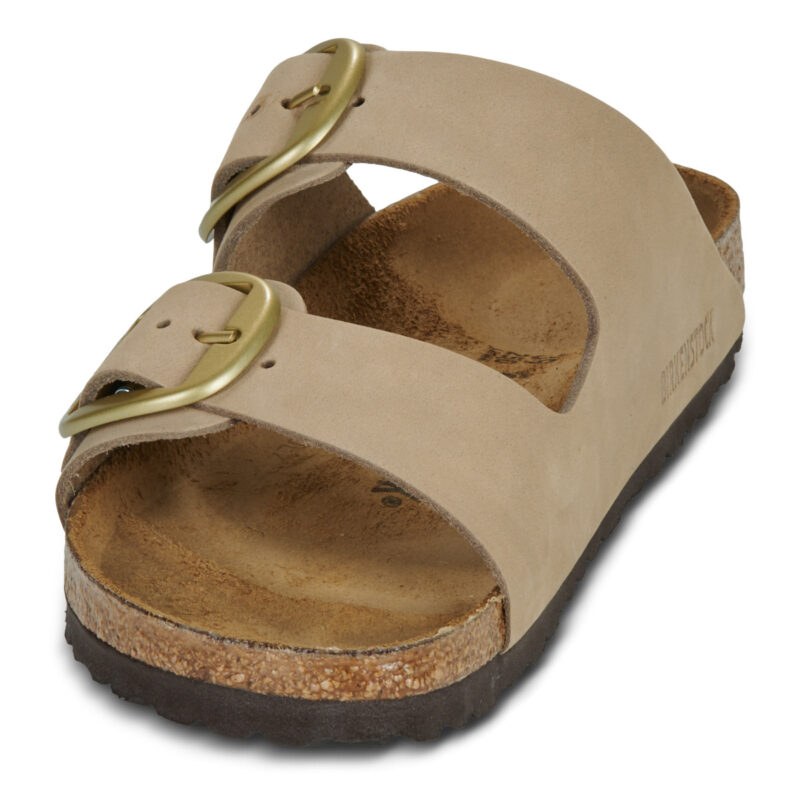 BIRKENSTOCK Arizona Big Buckle Nubuck / Sandcastle / Narrow Beige Women's Clogs - 3