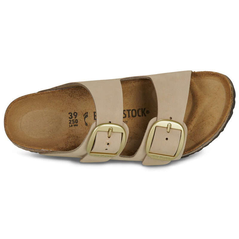 BIRKENSTOCK Arizona Big Buckle Nubuck / Sandcastle / Narrow Beige Women's Clogs - 6