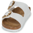 Chaussons femme BIRKENSTOCK Arizona &agrave; grosse boucle vernie / Blanc / Or / Blanc &eacute;troit - Pointure 3