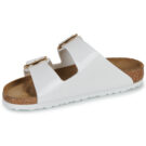 Chaussons femme BIRKENSTOCK Arizona &agrave; grosse boucle vernie / Blanc / Or / Blanc &eacute;troit - Pointure 4