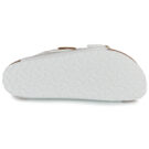 Chaussons femme BIRKENSTOCK Arizona &agrave; grosse boucle vernie / Blanc / Or / Blanc &eacute;troit - Pointure 7