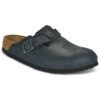 BIRKENSTOCK Boston Pelle / Huilé / Black / Stretto Nero Zoccoli Donna