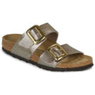 BIRKENSTOCK Sydney Cushion Buckle Birko-flor / Taupe / Stretto Beige Ciabatta Donna - 1