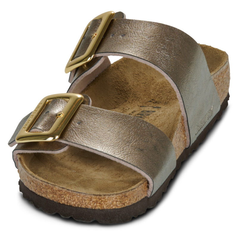 BIRKENSTOCK Sydney Cushion Buckle Birko-flor / Taupe / Stretto Beige Ciabatta Donna - 3