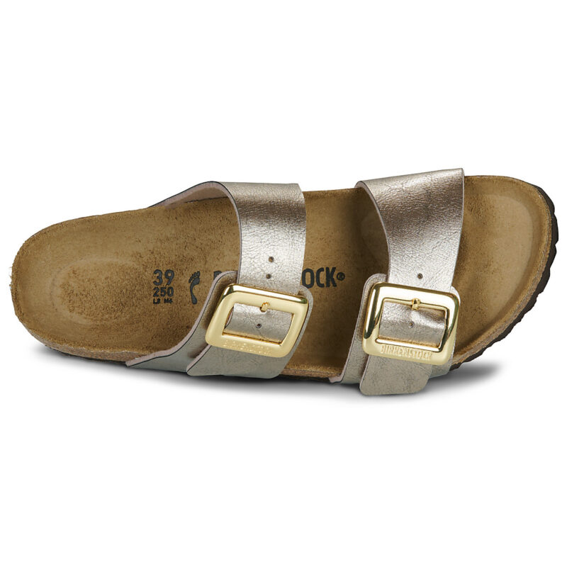 BIRKENSTOCK Sydney Cushion Buckle Birko-flor / Taupe / Stretto Beige Ciabatta Donna - 6