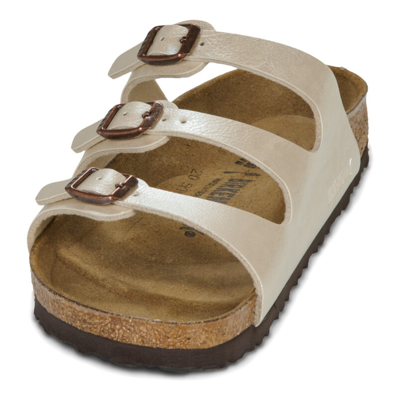 BIRKENSTOCK Florida Birko-flor / Perla / White / Stretto Bianco Ciabatta Donna - 3