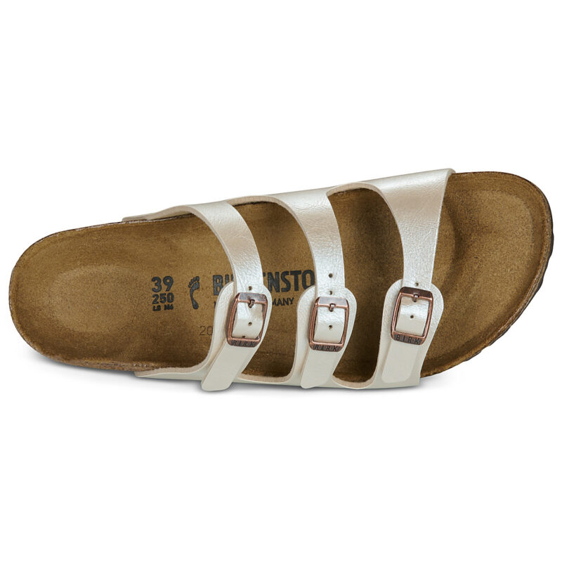 BIRKENSTOCK Florida Birko-flor / Perla / White / Stretto Bianco Ciabatta Donna - 6
